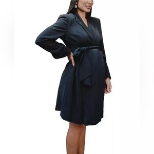 Emilia George NWOT Marie Blazer Maternity Knee Length Shirt Dress Black M
